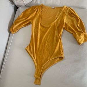 Free People yellow bodysuit XS.
